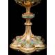 Extraordinary Antique Chalice in Solid Silver and Enamels by Armand Caillat. Circa 1890