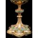 Extraordinary Antique Chalice in Solid Silver and Enamels by Armand Caillat. Circa 1890