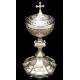 Antique neo-Gothic ciborium in solid silver. Favier Frères. France circa 1900