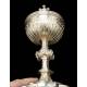 Antique neo-Gothic ciborium in solid silver. Favier Frères. France circa 1900