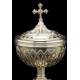 Antique neo-Gothic ciborium in solid silver. Favier Frères. France circa 1900