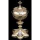 Antique Ciborium in Gilt Silver and Enamels. Louis Guillat. Lyon, France, Circa 1900