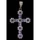 Chest Cross. Silver, Bronze, White Topaz and Amethysts. 1970's-80's