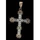 Chest Cross. Silver, Bronze, White Topaz and Amethysts. 1970's-80's