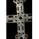 Chest Cross. Silver, Bronze, White Topaz and Amethysts. 1970's-80's