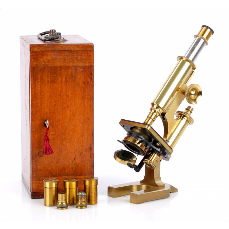 Microscopio R&J Beck Antiguo. Inglaterra, 1890