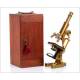 Rare Antique Italian Koristka Microscope. Italy, circa 1900