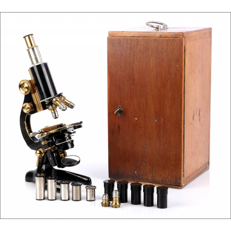 Gran Microscopio Seibert Antiguo. Alemania 1920