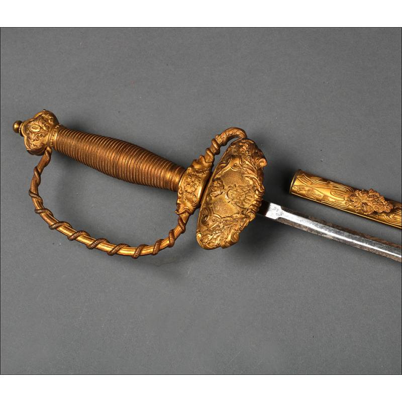 Espada de Ceñir Española de Gentilhombre de Cámara. Rey Alfonso XIII. España, Circa 1900