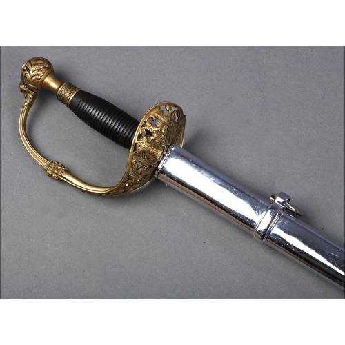 Antigua Espada de Ceñir para Oficial de Ingenieros Modelo 1860. España, 1861