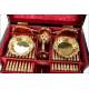 Antique Solid Silver Gilt Flatware. Napoleon III, 1870. France