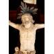 Antique Ivory Christ on Cross with Silver Mounts. CITES. Spain, Circa 1900