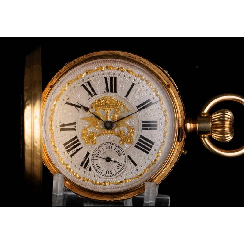 Reloj Antiguo. Oro de 18K. Suiza, circa 1890.