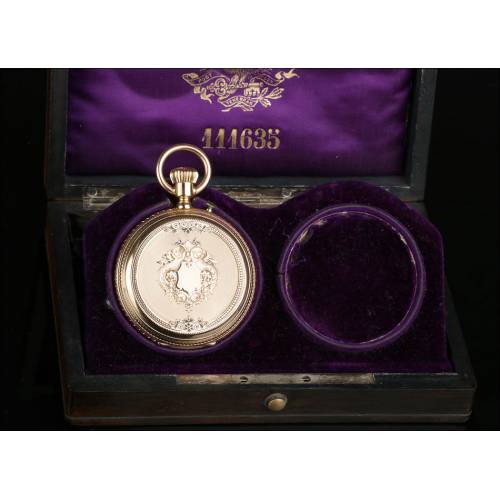 Antiguo Reloj de Bolsillo en Oro de 18K por Paul Jeannot. Favory. Ginebra, Suiza, 1900