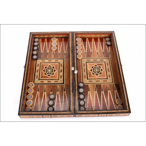 Antiguo Juego de Backgammon y Damas-Ajedrez. Años 50