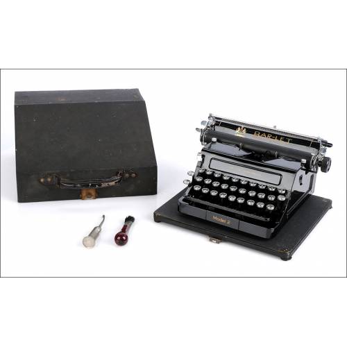 Antigua Máquina de Escribir Bar-Let Mod. 2. Accesorios. Inglaterra, Años 20
