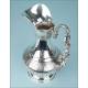 Antique Solid Silver Ewer and Ewer Basin. Spain, Circa 1940
