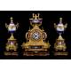 Antique gilt Calamine Mantel Clock with Garnish. France, 1870