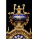 Antique gilt Calamine Mantel Clock with Garnish. France, 1870