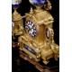 Antique gilt Calamine Mantel Clock with Garnish. France, 1870
