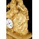 Antique Mantel Clock in Gilded Bronze. France, 1850