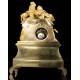 Antique Mantel Clock in Gilded Bronze. France, 1850