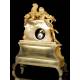 Antique Mantel Clock in Gilded Bronze. France, 1850