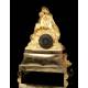Antique Mantel Clock in Gilded Bronze. Virgin of the Chair. France, 1870