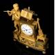 Antique Mantel Clock in Gilded Bronze with Mercury. The Troubadour. France, 1850-70