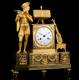 Antique Mantel Clock in Gilded Bronze with Mercury. The Troubadour. France, 1850-70