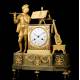 Antique Mantel Clock in Gilded Bronze with Mercury. The Troubadour. France, 1850-70