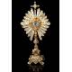 Antique Monstrance in Solid Silver Gilt. Demarquet Brothers. France, 1870