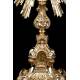 Antique Monstrance in Solid Silver Gilt. Demarquet Brothers. France, 1870