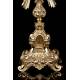 Antique Monstrance in Solid Silver Gilt. Demarquet Brothers. France, 1870