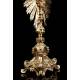 Antique Monstrance in Solid Silver Gilt. Demarquet Brothers. France, 1870