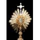 Antique Monstrance in Solid Silver Gilt. Demarquet Brothers. France, 1870