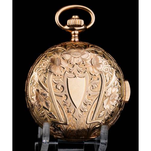 Reloj de Bolsillo Antiguo con Sonería a Minutos. Oro 18 K. Suiza, Circa 1880