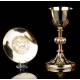 Antique Chalice and Paten in Solid Silver Gilt. Case. France. 1900