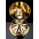 Antique Chalice and Paten in Solid Silver Gilt. Case. France. 1900