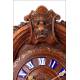 Antique Hand Carved Oak Mantel Clock. France, Circa 1870