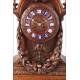 Antique Hand Carved Oak Mantel Clock. France, Circa 1870