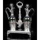 Antique French Cruets Set in Solid Silver. Paris, France between 1819 and 1838