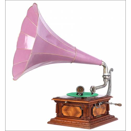 Antique Pathephone 12 Gramophone with two reproducers. France, 1910.