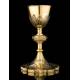 Antique Neogothic Chalice in Solid Silver Gilt. France, Circa 1900