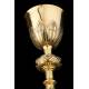 Antique Neogothic Chalice in Solid Silver Gilt. France, Circa 1900