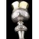 Antique Spanish Chalice in Solid Silver. With Case. Barcelona, Spain, XIX Century