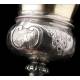 Antique Spanish Chalice in Solid Silver. With Case. Barcelona, Spain, XIX Century