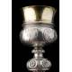 Antique Spanish Chalice in Solid Silver. With Case. Barcelona, Spain, XIX Century