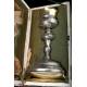 Antique Spanish Chalice in Solid Silver. With Case. Barcelona, Spain, XIX Century