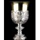 Antique Solid Silver Embossed Chalice. France XIX Century